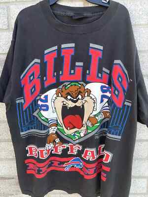 Vintage  1992 NFL Buffalo Bills Looney Tunes Taz Graphic Shirt AN36999