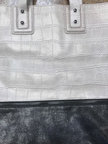 BCBGeneration Gray Black Two Tone Medium Shoulder Shopper Tote Bag Purse