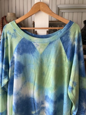 RUBY RD. WOMAN TIE-DYED BLUE/GREEN BLOUSE 1X NWT