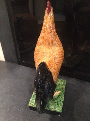 Large Life-Size Vintage Meiselman Handpainted Ceramic Rooster ~ Made in Portugal