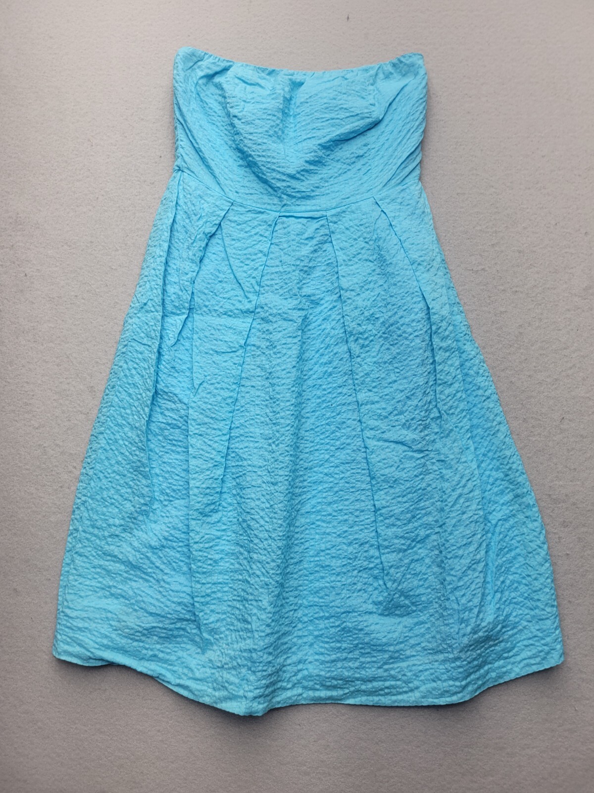 J.Crew Women's Dress Size 2 Blue Strapless Sleeveless Knee Length Cotton Casual