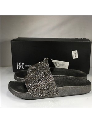 INC Женские серебряные шлепанцы для бассейна на платформе Peymin Toe Slip On Slide Sandals 5 B
