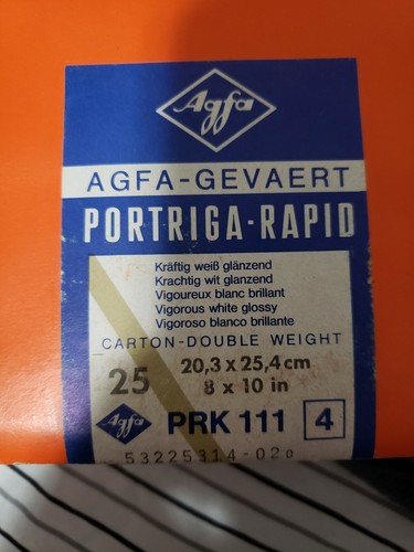 Agfa-Gevaert Portriga Rapid PRK-111 4 photographic paper 8 x 10