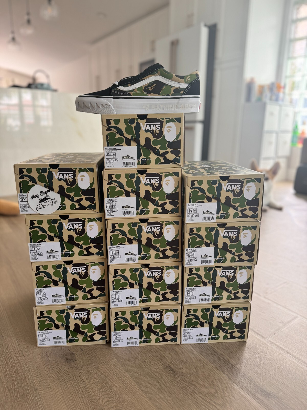 Pre-owned Vans Ds Authentic A Bathing Ape  Lx Old Skool Camo 1k73-191-920 Men's Size 6-12 In Multicolor
