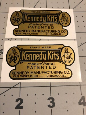 Kennedy Kits Tool Box Decal Reproduced Vinyl Early Made Of Metal Logo Set 2