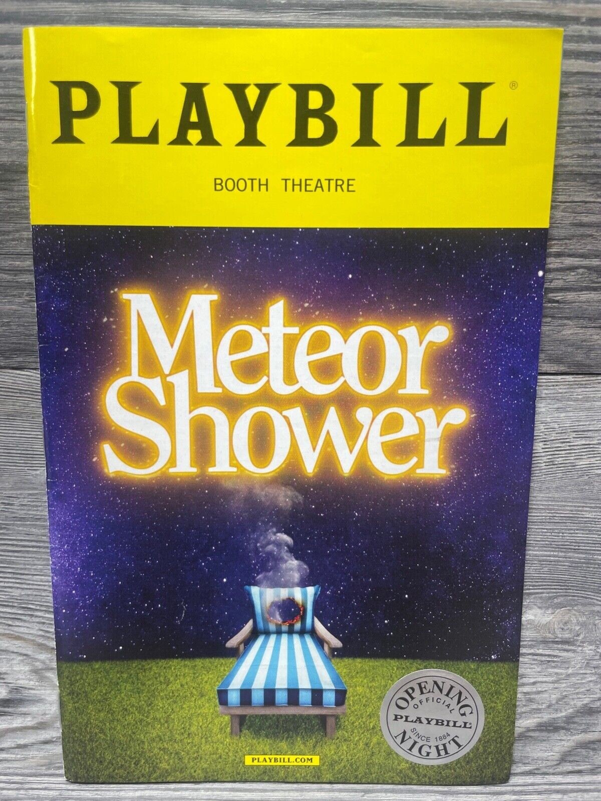 METEOR SHOWER. BROADWAY PLAYBILL. OPENING NIGHT STICKER. 11/29/2017