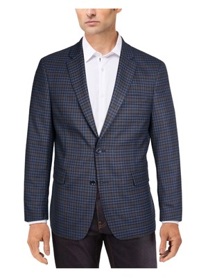 

TOMMY HILFIGER Мужской однобортный пиджак Trevor Blue в клетку с градиентом 36S, Синий, TVTR1ATG0238