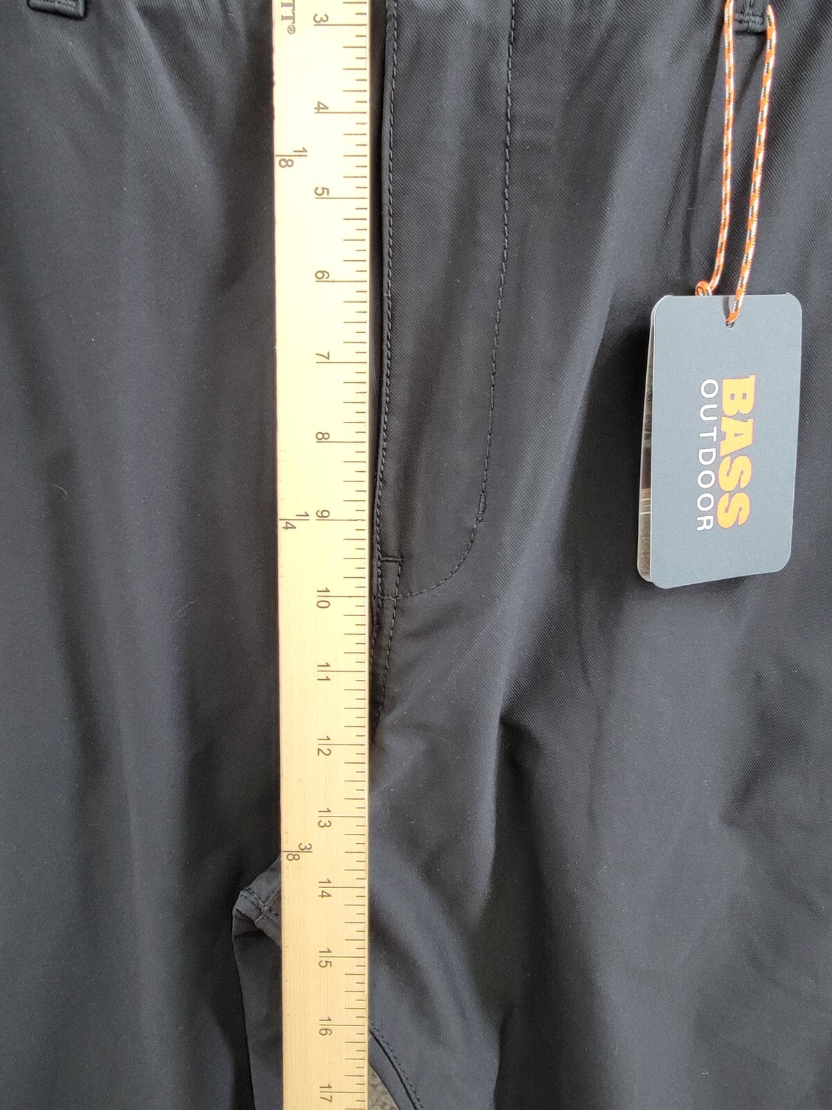 Bass Outdoor Straight-Fit Traveler Pants Men's 40 Caviar High Rise Slash Pocket - Picture 8 of 19