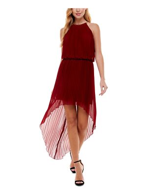 Женское бордовое платье макси без рукавов с высоким и низким подолом CITY STUDIO Womens M