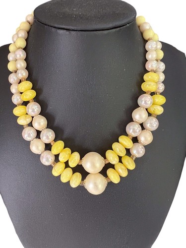 ＜TOILE＞GLASS BEADS NECKLACE YELLOW/ネックレス TOILE＞GLASS BEADS NECKLACE YELLOW/ネックレス（ネックレス