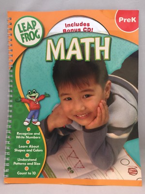Math Leap Frog Grade Pre-K Book With Bonus CD Education Numbers Shapes Colors