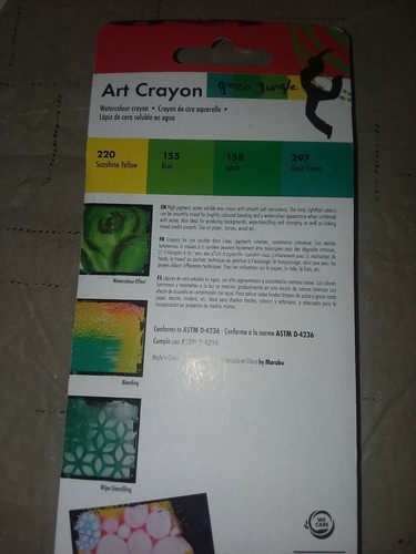 2 sets Marabu Creative Art Crayon Pkg-Green Jungle, lovely red watercolor crayon