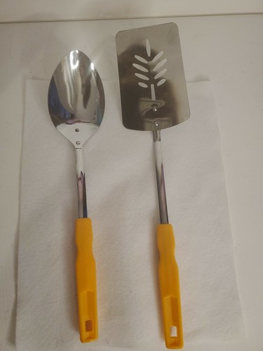 Vintage Stainless steel spatula turner/ serving spoon orange