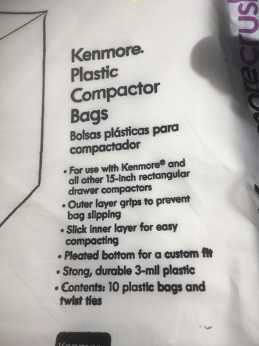 Kenmore Trash Compactor Bags 15