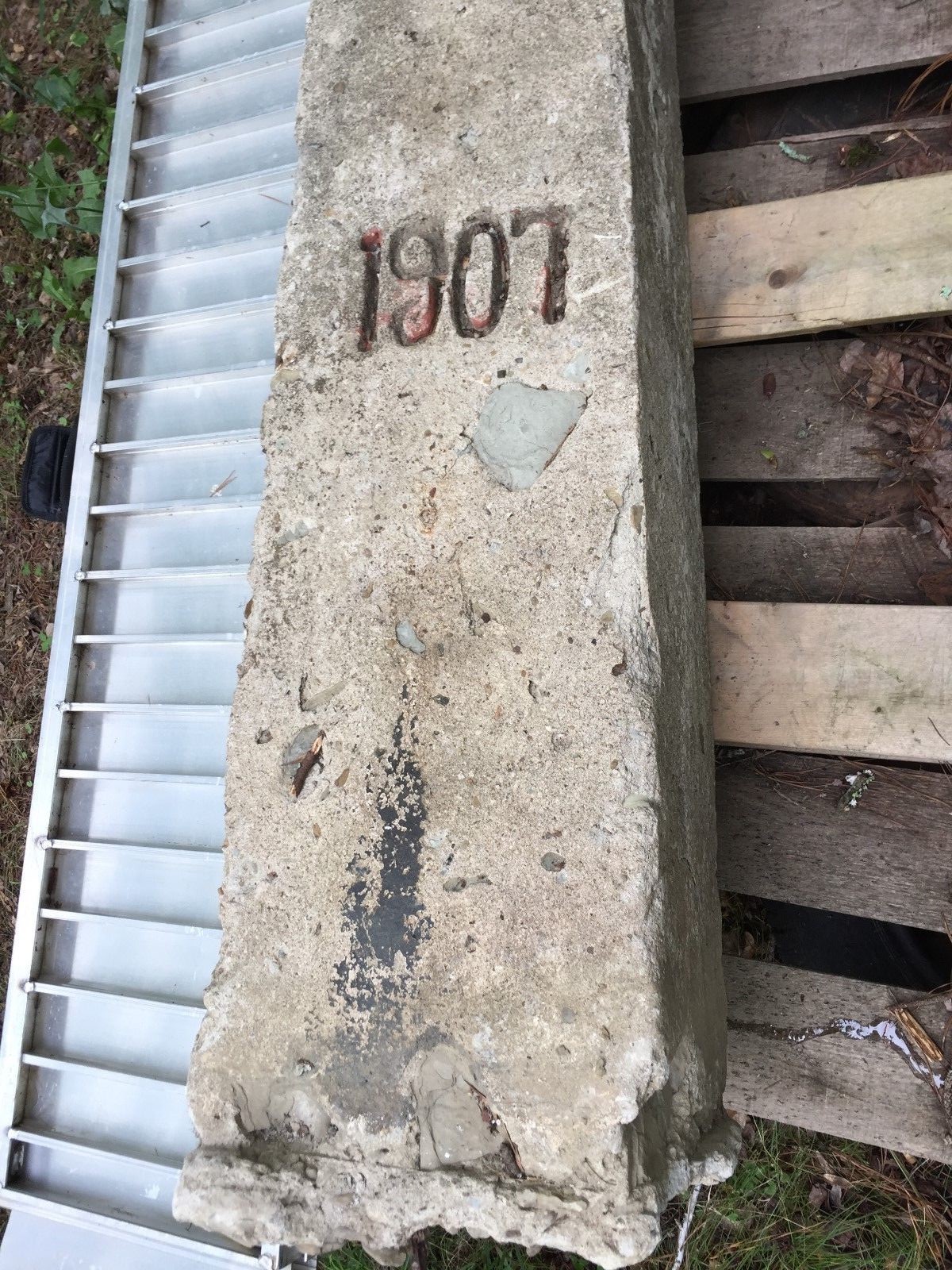 Antique 1907 Stone Hitching Post