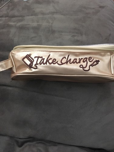 MIAMICA TAKE CHARGE Gold TRAVEL CHARGER CASE ELECTRONIC ORGANIZER STORAGE PHONE