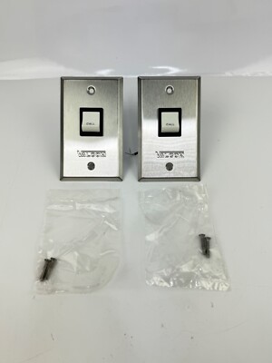 Valcom V-2972 Call Switch - Single Gang - White - Brushed Stainless Steel x(2)