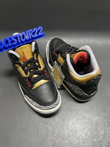 W NIKE AIR JORDAN 3 RETRO [CK9246 067] BLACK CEMENT GOLD SZ