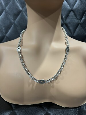 Gucci Interlocking G Necklace Silver Chain Unisex