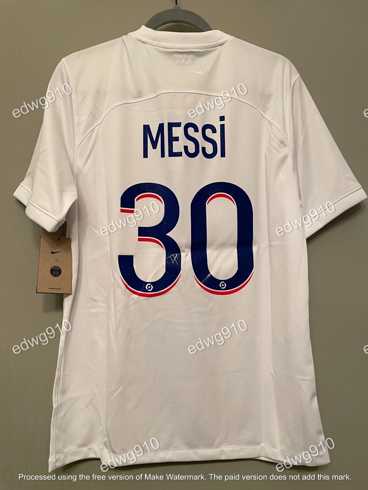 Nike PSG Paris 22/23 2022/2023 Third White Jersey #30 Messi Nike PSG Paris 22/23 2022/2023 Third White Jersey #30 Messi