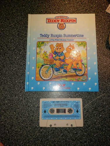 Vintage TEDDY RUXPIN 1985 with Summertime Book & Tape