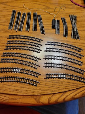 N Scale Lot Of 20 Pieces Of Mainly Trix  Track 1 Uncoupler Some ROCO Track Also