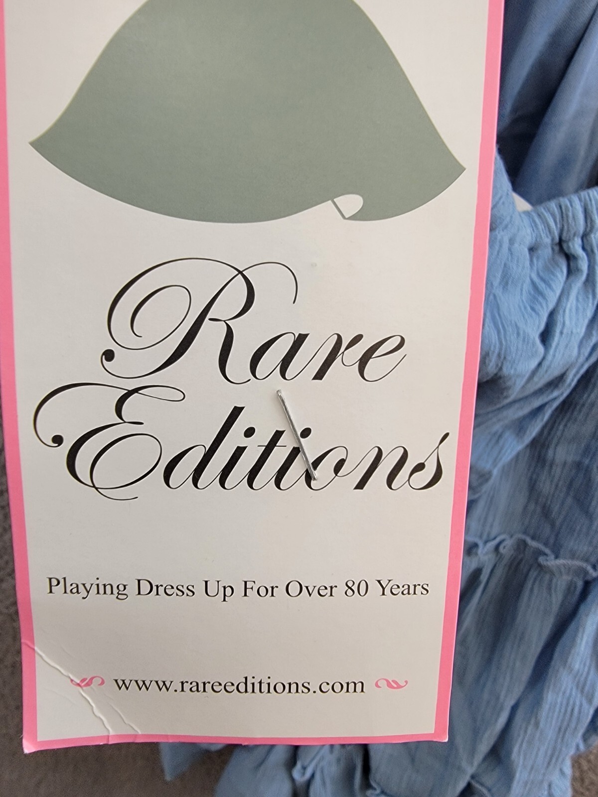 Rare Editions Sleeveless A-Line Dress Big Girls 14 Blue V-Neck Embroidered - Picture 10 of 14
