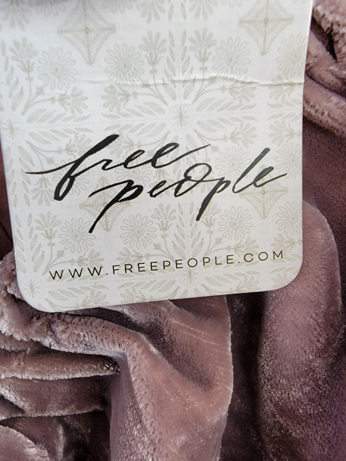Free People Portia Velvet Mini Dress Women's M Winter Bloom V-Neck 3/4 Sleeve - Picture 14 of 15