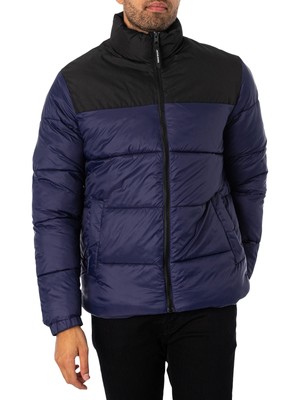 

Мужская куртка с пуховым воротником Jack - Jones Toby, синяя, Синий, TOBY-PUFFER