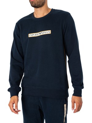 

Мужской свитшот с рисунком Emporio Armani Lounge, синий, 111785-3F573-00135