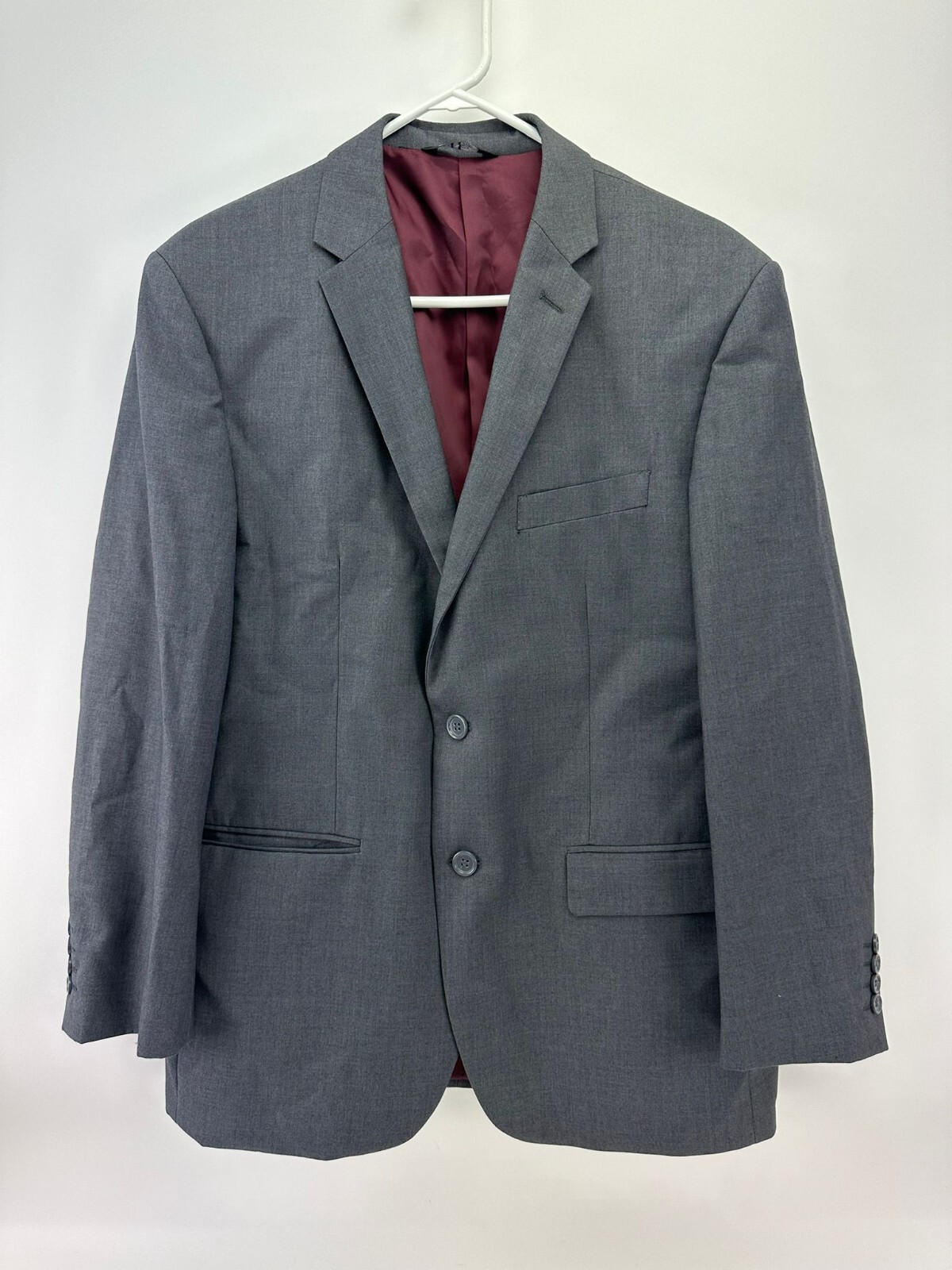 Fellini Uomo Mens Gray Super 140s Blazer Suit Coat Jacket