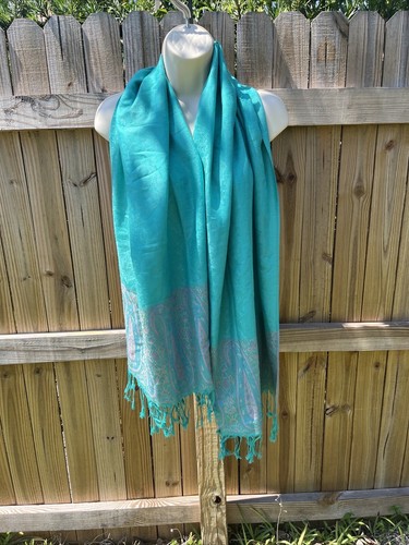 aqua pashmina shawl