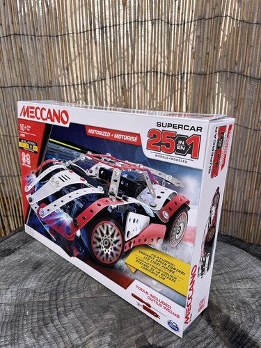Meccano, 25-in-1 Motorized Supercar STEM Model Building 25 Super Car 