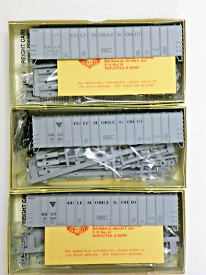 WALTHERS HO U/A ''G.M. & O.'' AIR SLIDE HOPPER CARS (3 PACK)