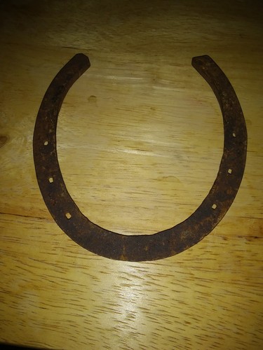 Steel LUCKY horseshoe. Small shoe - Mini horse/pony - Vintage