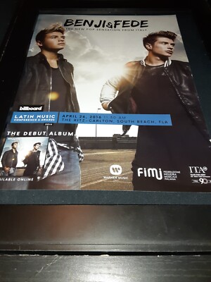 Benji & Fede 20:05 Rare Original Promo Poster Ad Framed!