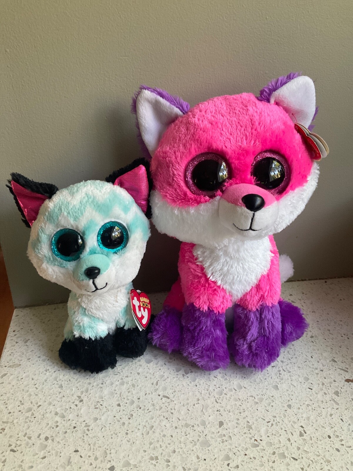 Ty Beanie Boos Fox lot Joey and Piper Claire's Exclusive