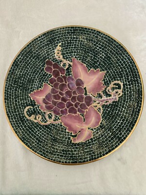 Mosaic Accent Plate In Grapes. 12 In. Diameter. Pairs With MAP In Pomegranate.