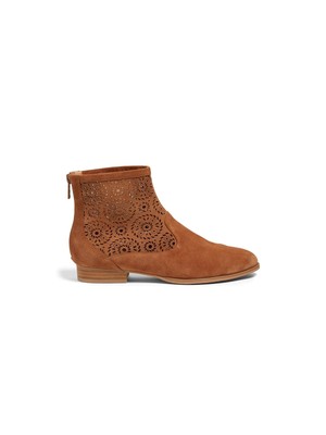 

JACK ROGERS Женские бежевые кожаные ботильоны на молнии с перфорацией Rondelles, размер  м, Бежевый, 163201BT01