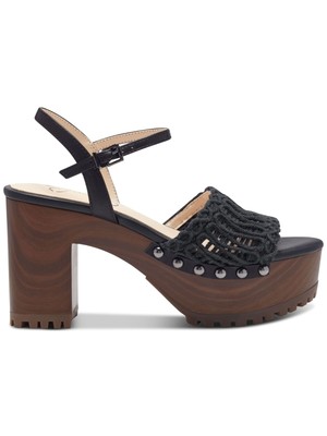 

JESSICA SIMPSON Женские черные 2-дюймовые сабо на платформе Timia с круглым носком на блочном каблуке 8 м, Черный, JS-TIMIA