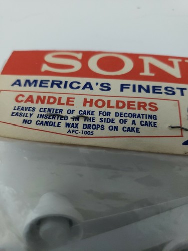9 pc Vintage SONY Side of Birthday Cake Candle Holders AFC-1005. NEW