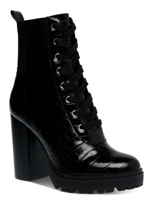 

STEVE MADDEN Женские черные походные ботинки Croc Pull Tb Latch с круглым носком, Черный, LATC01S1