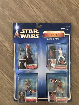 Star Wars, Attack Of The Clones, 4 PACK Action Figures! Sealed, NIB, Hasbro 2002