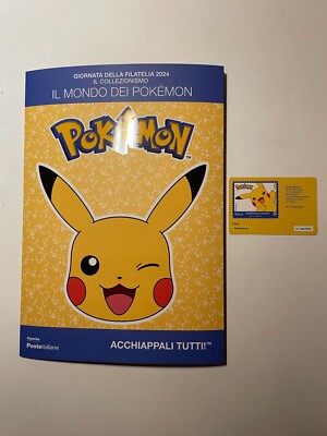 2024 Folder Filatelico Giornata Filatelia Pokemon Pikachu + Tessera Filatelica