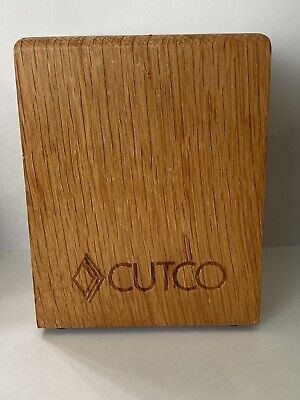 CUTCO Oak Utensil Box Block Container Caddy Made in USA  4 x 4 x 5