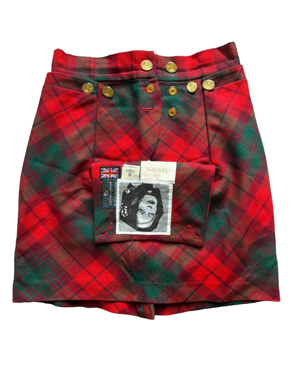 90s Runaway Vivienne Westwood Red Macpoiret Tartan Skirt