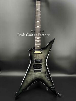 Custom Dimebag Black Flamed Maple Top Electric Guitar Black Hardware SH Pickups