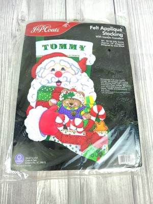 J&P Coats Felt Christmas Stocking Kit 28135 Silly Santa Unopened 18'' Vintage