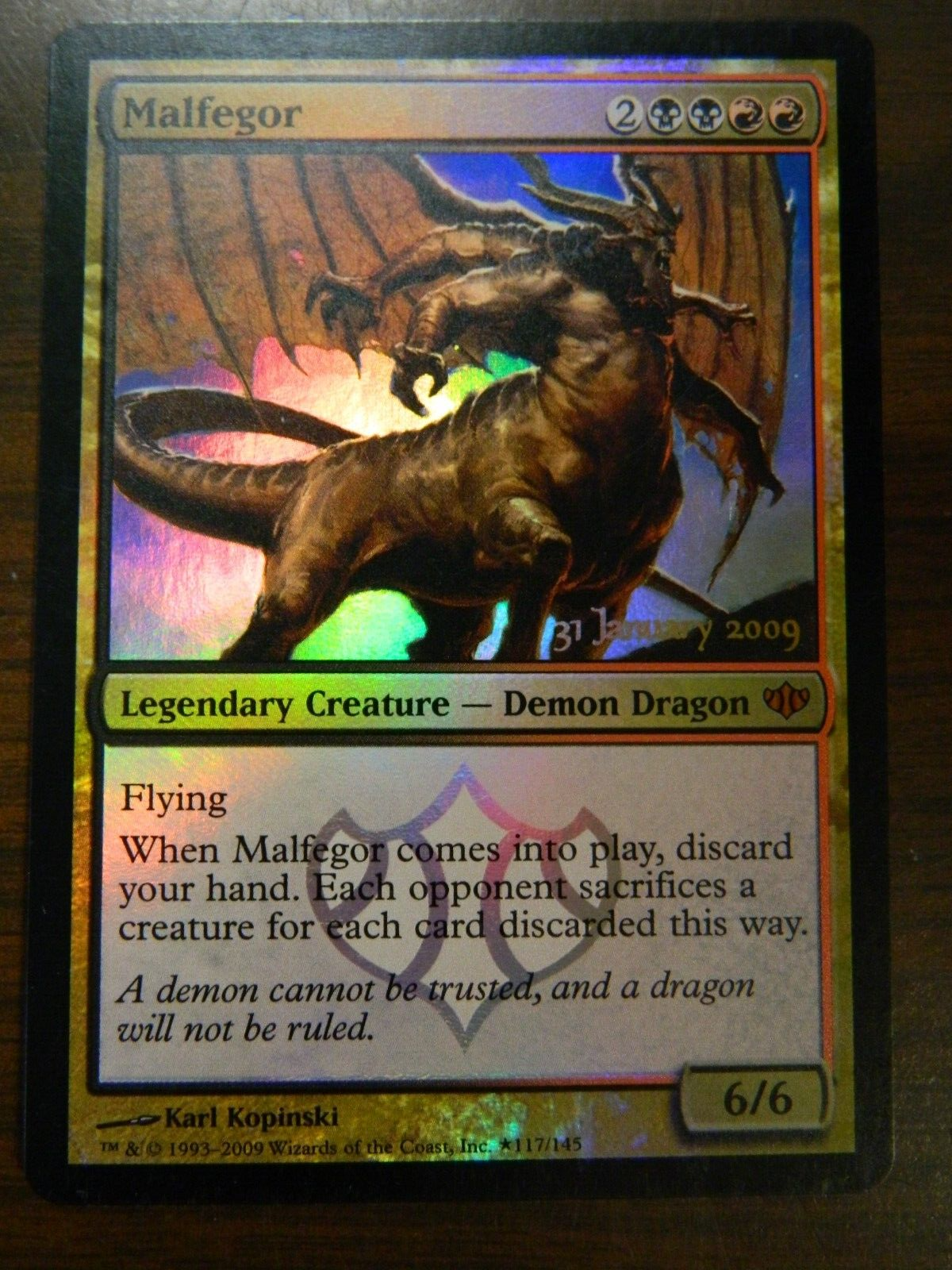 MTG Conflux Malfegor FOIL Pre-Release Promo Excellent - NM