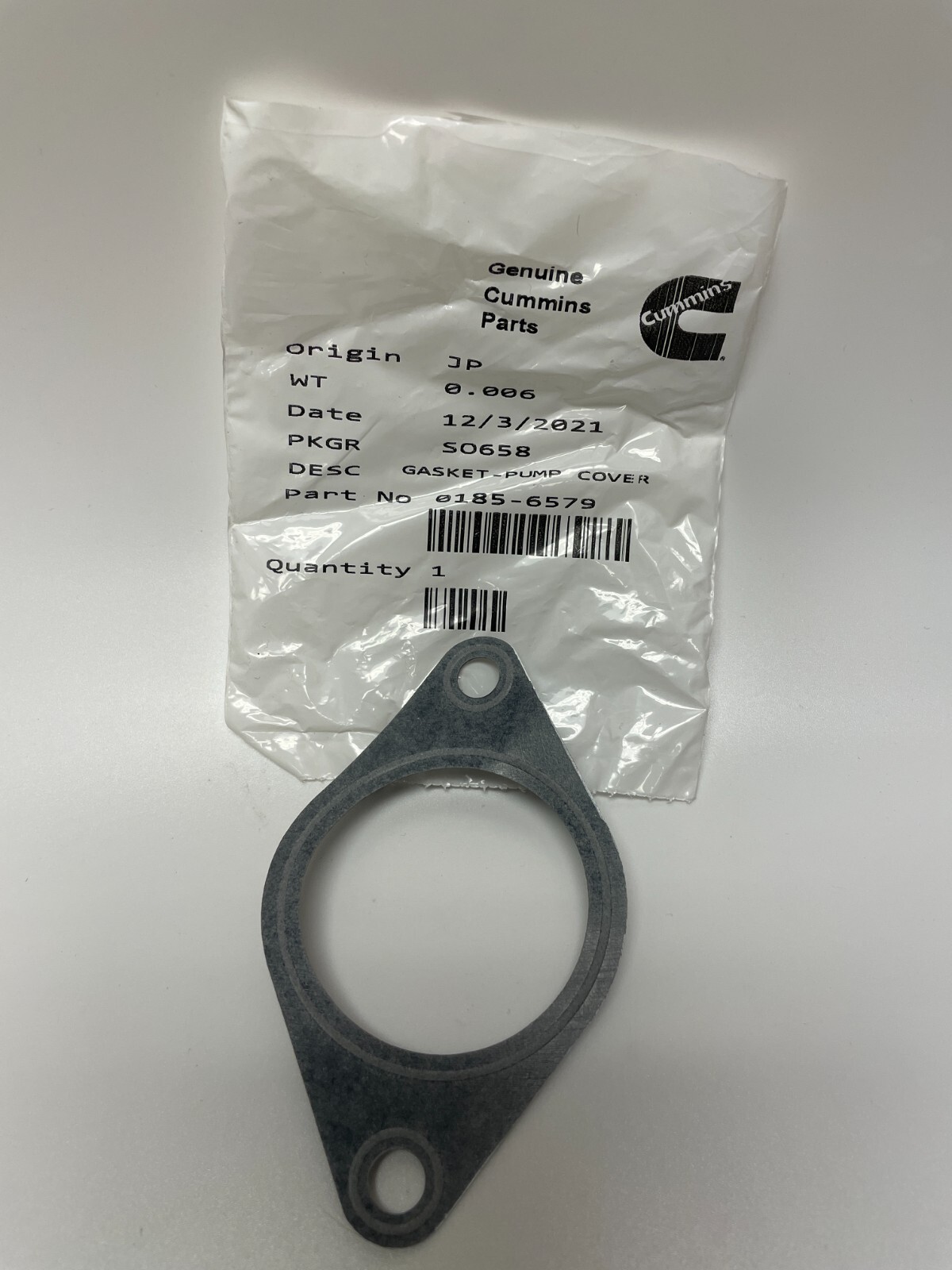 R16 Cummins Marine 0185-6579 Pump Cover Gasket OEM New Factory Boat Parts